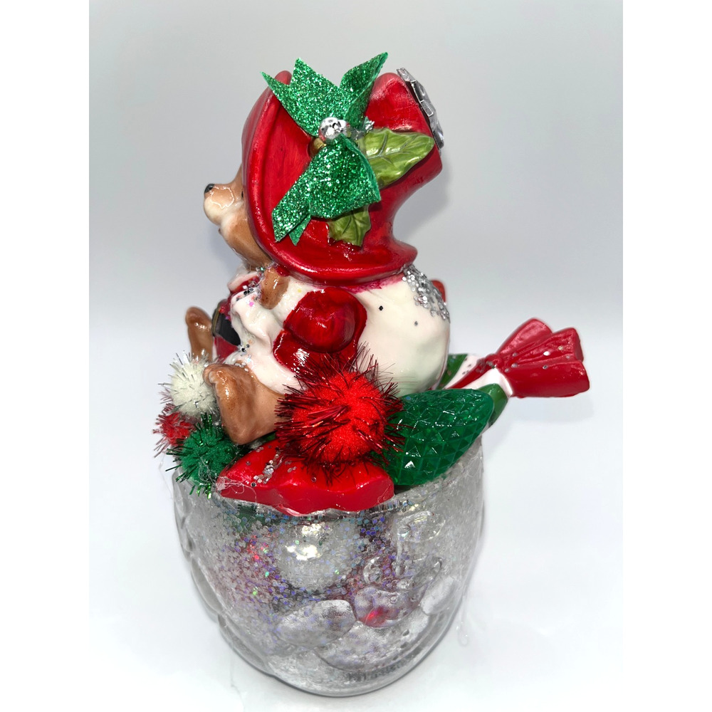 Vintage Christmas Candy Cane Santa Bear Santa Paws here,I've got the stash! OOAK - Picture 5 of 16